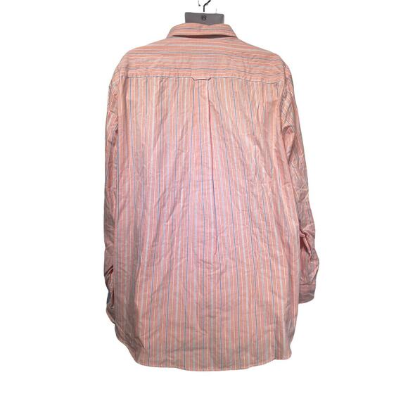 saddlebred vintage oxford pink blue stripe lkng dleeve button up shirt Size 2XL - Picture 3 of 5